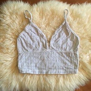 UO gingham crop top/ bralette